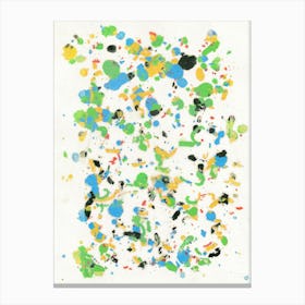 Abstract Modern Art, Splatters Painting with Oil Pastel Color Canvas Print