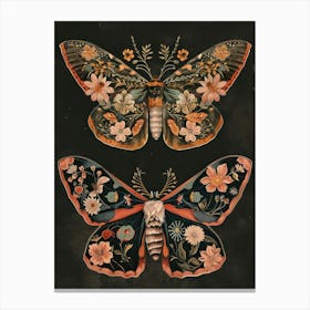 Nocturnal Butterfly William Morris Style 7 Canvas Print