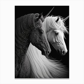 Two Unicorns Canvas Print