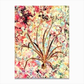 Impressionist Allium Fragrans Botanical Painting in Blush Pink and Gold Canvas Print