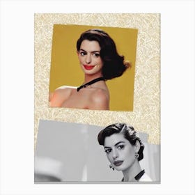 Anne Hathaway Retro Collage Movies Canvas Print