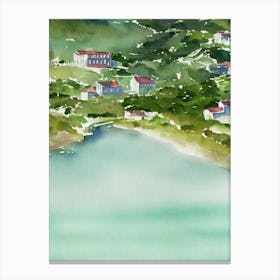 Atlantic Islands Of Galicia National Park Spain Water Colour Poster Canvas Print