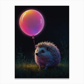 Hedgehog With Balloon Canvas Print