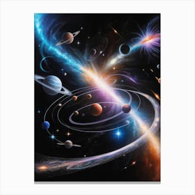 Planets In Space 5 Canvas Print