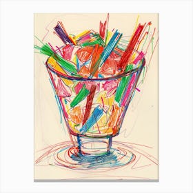 Jelly Trifle Children S Scribble Style 2 Canvas Print