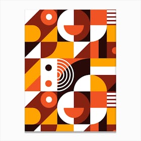 Abstract Geometric Pattern - Bauhaus geometric retro poster #2, 60s poster Canvas Print