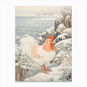 Winter Bird Painting Chicken 1 Canvas Print