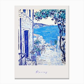 Rovinj Croatia 3 Mediterranean Blue Drawing Poster Canvas Print