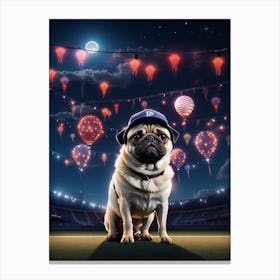 Baseball Pug Canvas Print