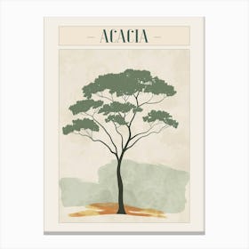 Acacia Tree Minimal Japandi Illustration 4 Poster Canvas Print