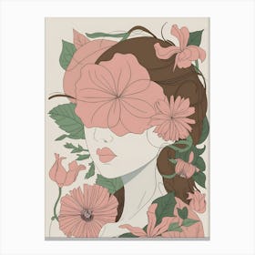 Girl With Flowers 21 Canvas Print