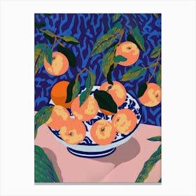 Peaches In A Bowl Matisse Style Canvas Print