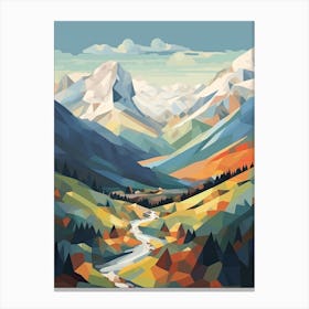 The Alps   Geometric Vector Illustration 6 Canvas Print