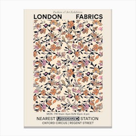 Poster Radiant Petals London Fabrics Floral Pattern 4 Canvas Print