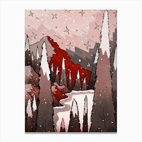 A Red Winter S View Canvas Print