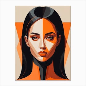Woman Portrait Minimalism Geometric Pop Art (22) Canvas Print