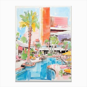 Aria Resort & Casino   Las Vegas, Nevada  Resort Storybook Illustration 4 Canvas Print