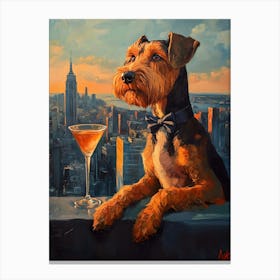 Sophisticated Airedale 4 Canvas Print