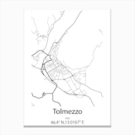 Tolmezzo,Italy Minimalist Map Stampe su tela