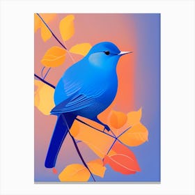 Eastern Bluebird Pop Matisse Bird Canvas Print