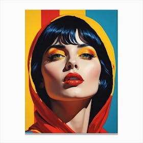 Woman Portrait In The Style Of Pop Art (23) Canvas Print