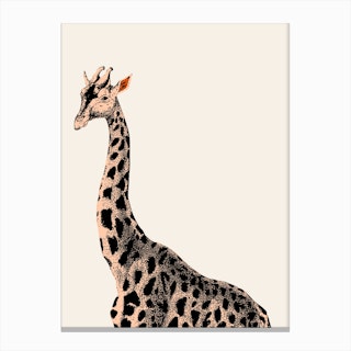 Orange Giraffe Canvas Print