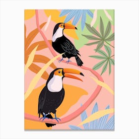 Toucans On A Branch Canvas Print