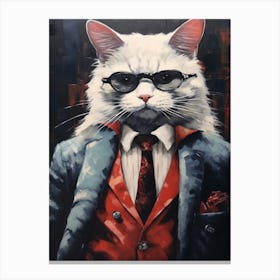 Gangster Cat Turkish Angora 3 Canvas Print