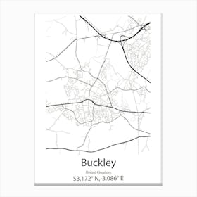 Buckley,United Kingdom Minimalist Map Stampe su tela