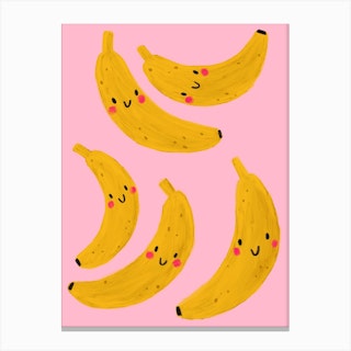 Happy Fruit Go Bananas Canvas Print
