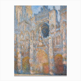 Rouen Cathedral, The Façade In Sunlight 1, Claude Monet Canvas Print