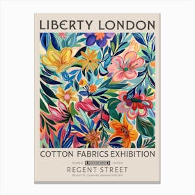 Liberty London Print William Morris Textiles Matisse Style Flowers Canvas Print