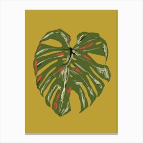 Monstera Leaf Green Canvas Print