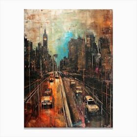 Kitsch Cityscape Paint Dripping 3 Canvas Print