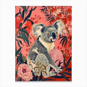 Floral Animal Painting Koala 3 Canvas Print