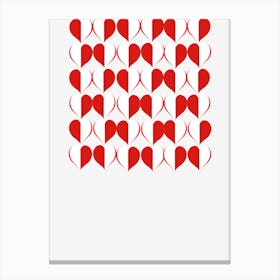 Hearts In Red And White Canvas Print