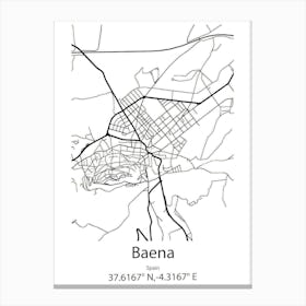 Baena,Spain Minimalist Map Canvas Print