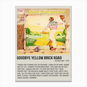 Goodbye Yellow Brick Road By Elton John 1973 Poster 1 Canvas Print