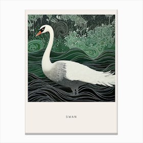 Ohara Koson Inspired Bird Painting Swan 1 Poster Canvas Print