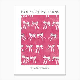 Pink And White Bows 4 Pattern Poster Canvas Print
