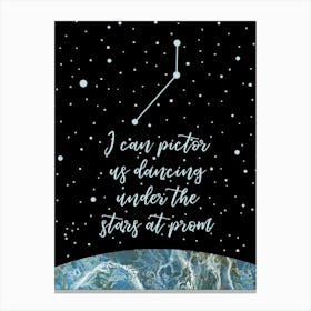 Pictor Constellation Art with Love Quote Canvas Print