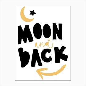 Moon And Back Mustard Canvas Print