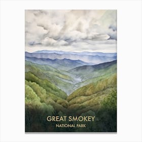 Great Smokey Park Watercolour 1 Canvas Print