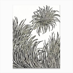 Sea Anemone Linocut Canvas Print