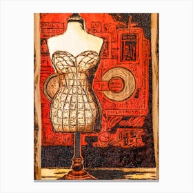 Dress Form In Red And Gold Canvas Print