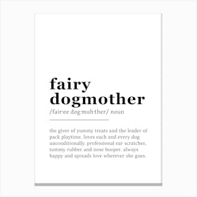 Fairy Dogmother Definition Poster - Dictionary Canvas Print