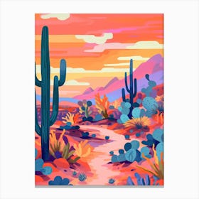 Colourful Desert Illustration 2 Canvas Print