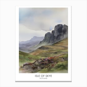 Isle Of Skye 3 Watercolour Travel Poster Canvas Print
