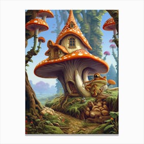 Tree Frog Home Art Nouveau 3 Canvas Print