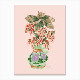 Blooming Vase In Red Canvas Print